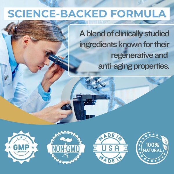 Contenedor con cápsulas stemforte delante y caja de producto NuVi Global