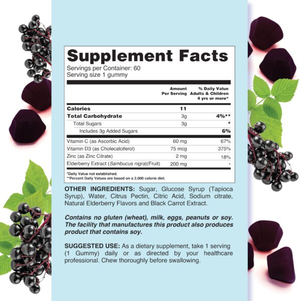 Contenedor gomitas LIVS Immune Plus 60 piezas sabor saúco