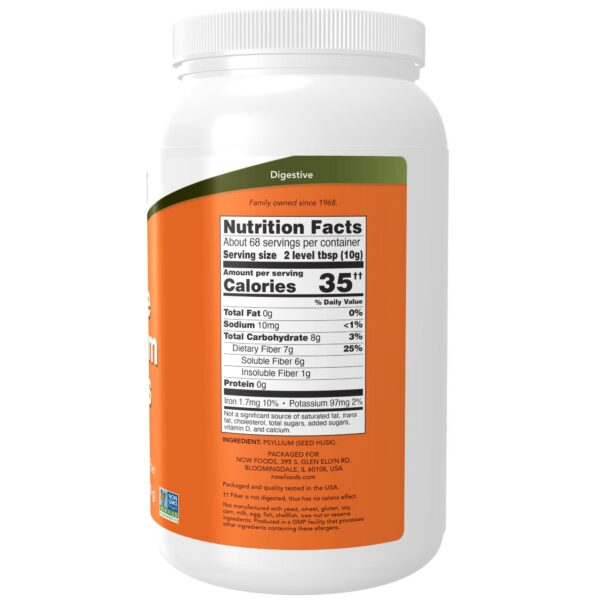 Version 1.0.0 Contenedor NOW Foods psyllium fibra soluble paquete 68 porciones