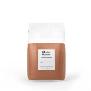 Contenedor de polvo de cúrcuma con piperina Puriva Nutrition
