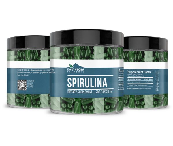 Version 1.0.0 contenido cápsula de espirulina pura Earthborn Elements