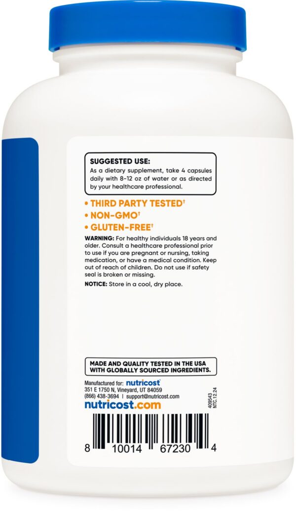 Imagen del contenido mostrando cápsulas de hígado de res Nutricost