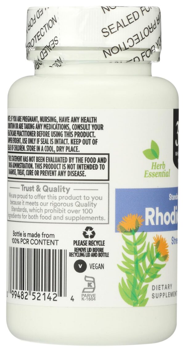 Contenido cápsulas Rhodiola suplemento 365 Whole Foods
