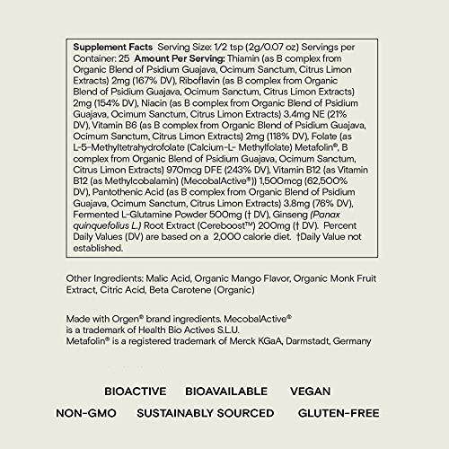 Contenido polvo vitamínico Moon Juice Ting Mango complejo B