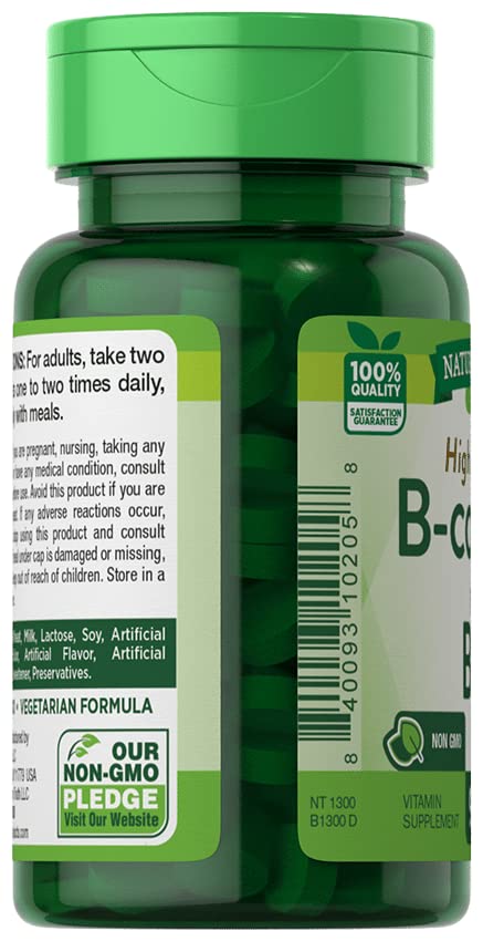 Contenido tabletas Nature's Truth B-Complex y B-12