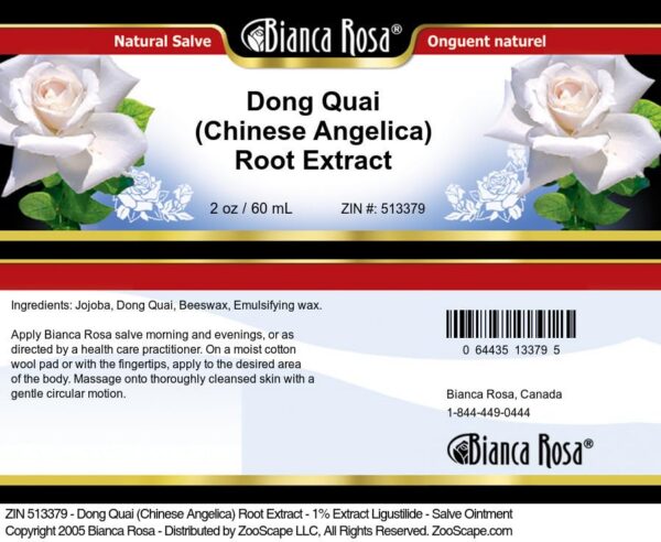 Envase ungüento Bianca Rosa Dong Quai extracto natural 2oz