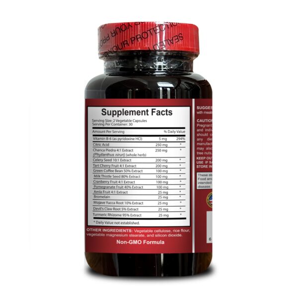 Presentación fórmula natural para ácido úrico granada cardo mariano