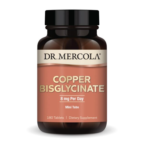 Copper Bisglycinate Dr Mercola frasco frontal