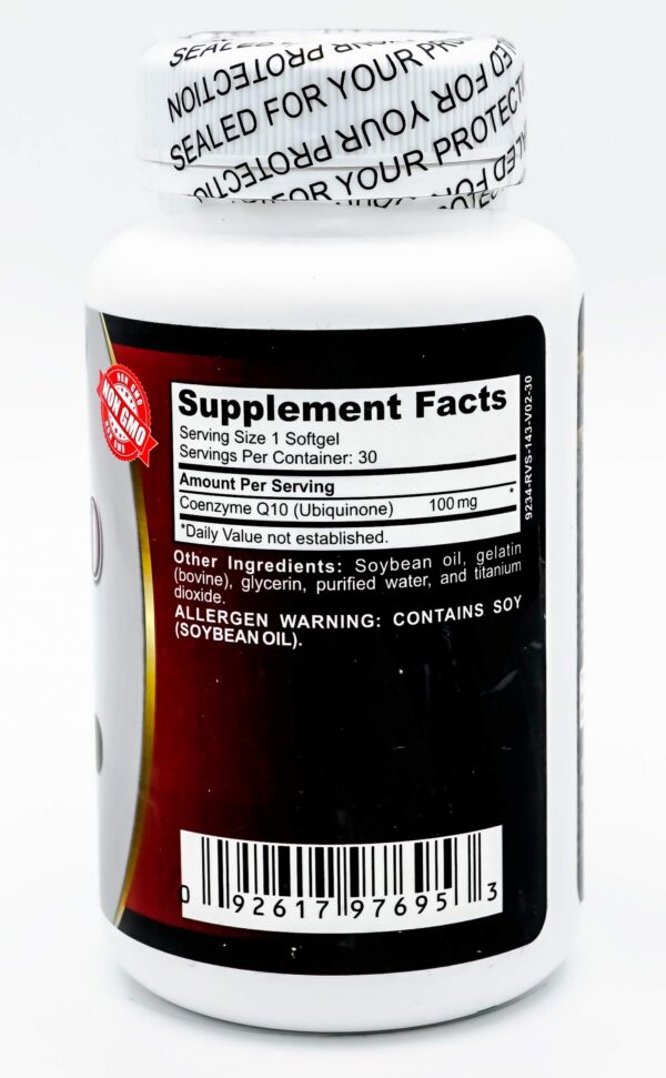 Etiqueta del producto CoQ10 Naturals