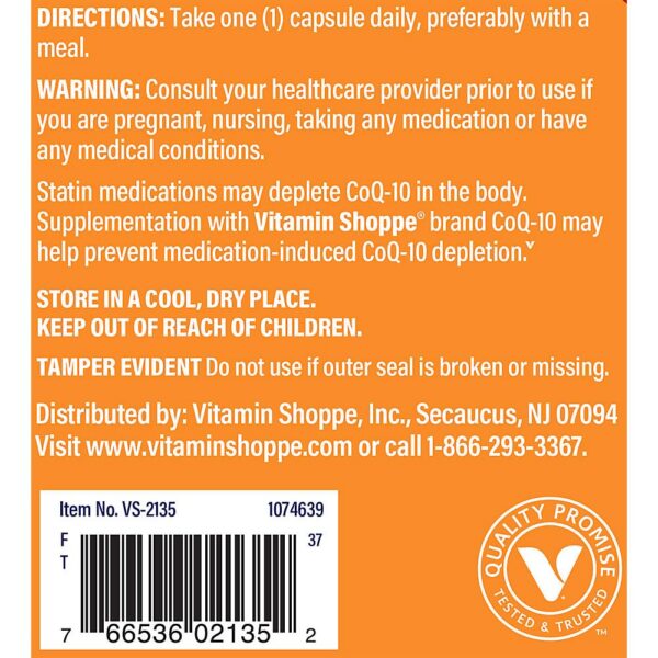 Lista de ingredientes CoQ-10 200 mg