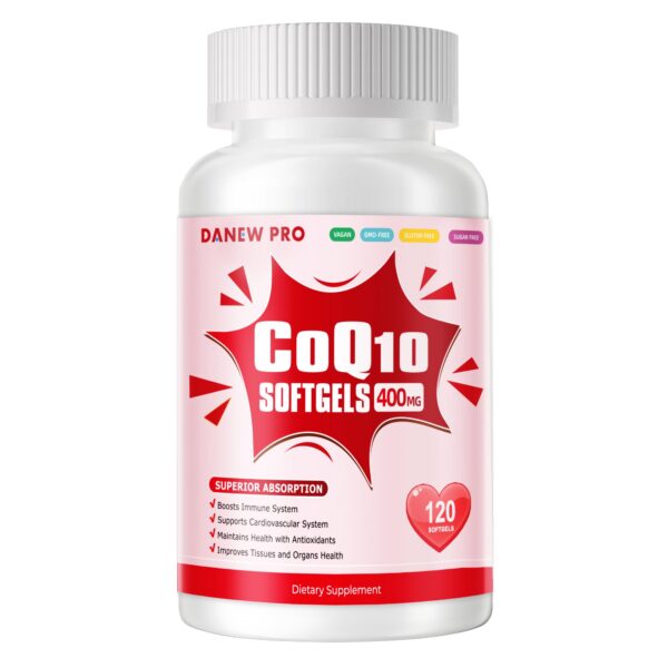 CoQ10-400 mg softgels con PQQ y Omega-3 frasco