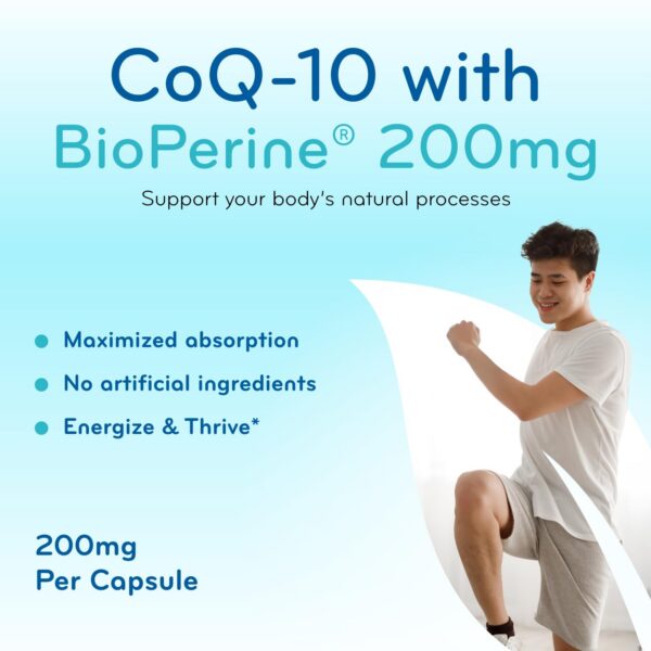 Frasco de CoQ10 con BioPerine