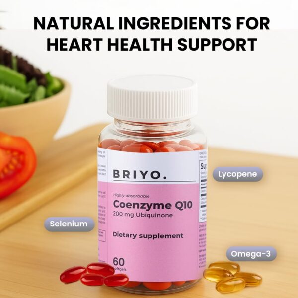 Cápsulas blandas CoQ10 Briyosis - etiqueta lateral