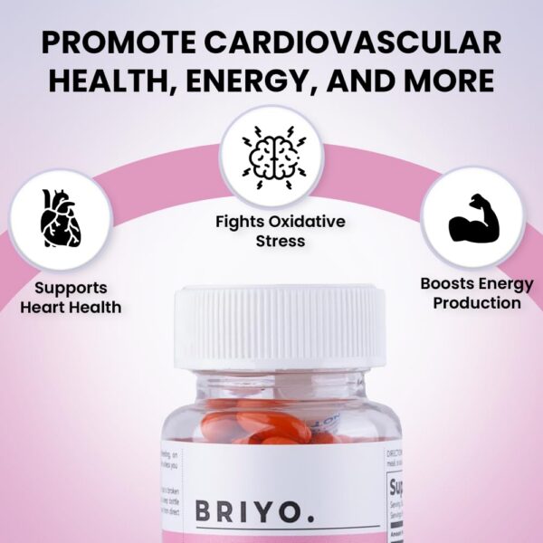 Detalle de etiqueta Briyosis CoQ10