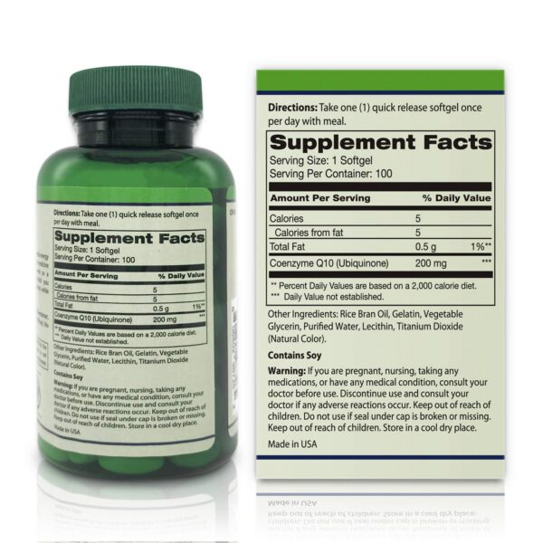 Version 1.0.0 Frasco de cápsulas CoQ10 200 mg