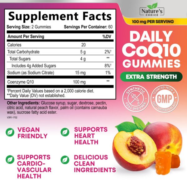 Etiqueta frontal de CoQ10 100 mg gomitas