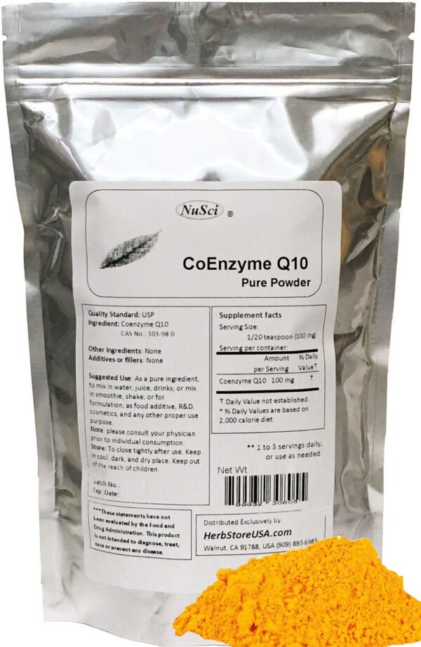Frasco de CoQ10 con etiqueta