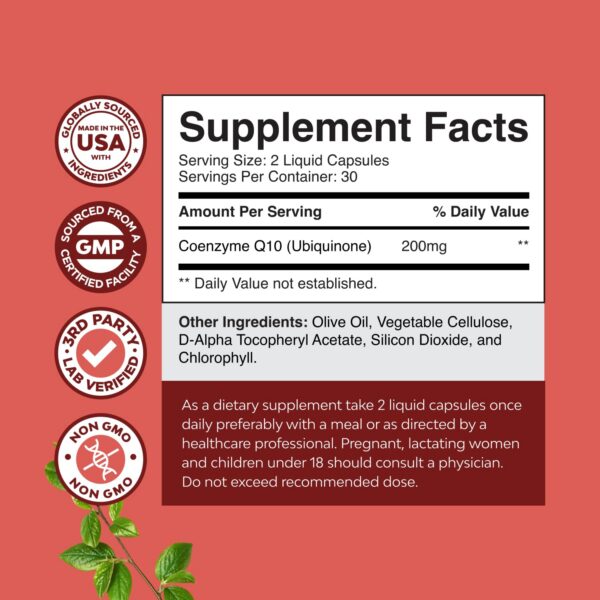 Etiqueta frontal CoQ10 ubiquinona