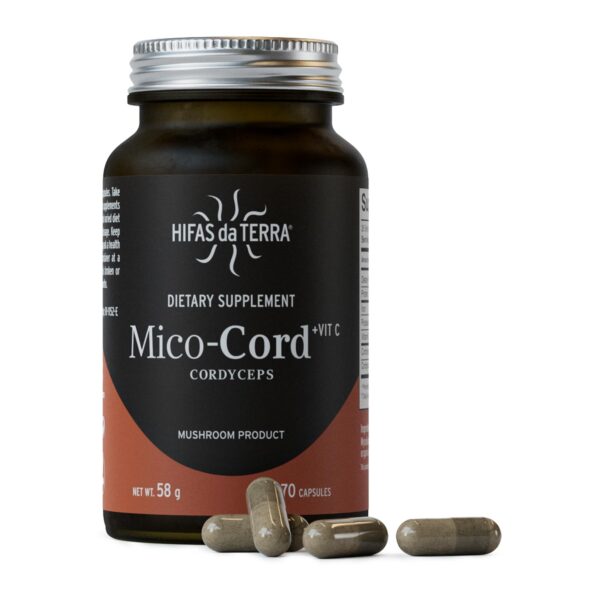 Version 1.0.0 Cápsulas Mico-Cord Cordyceps en frasco de vidrio