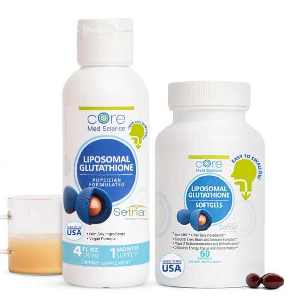 Core Med Science glutatión liposomal cápsulas frontal