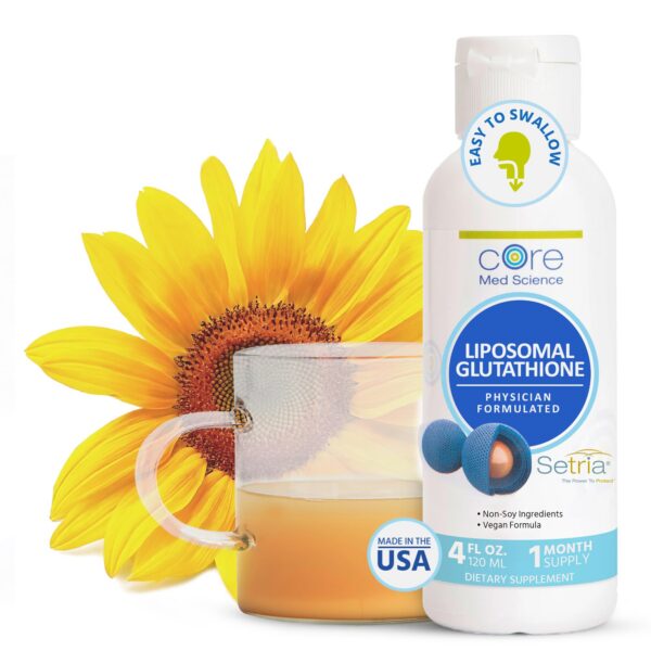 Frente del producto Core Med Science Glutathione liposomal