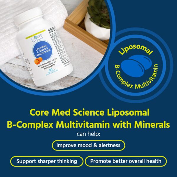 Etiqueta frontal Core Med Science Liposomal Methylated B-Complex