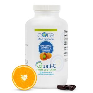 Version 1.0.0 Core Med Science vitamina C liposomal 270 softgeles botella marrón