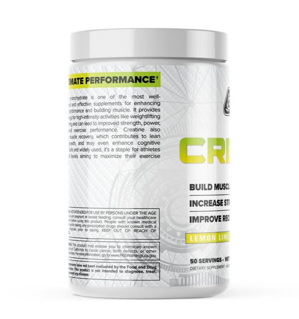 Detalle de porciones de creatina monohidrato