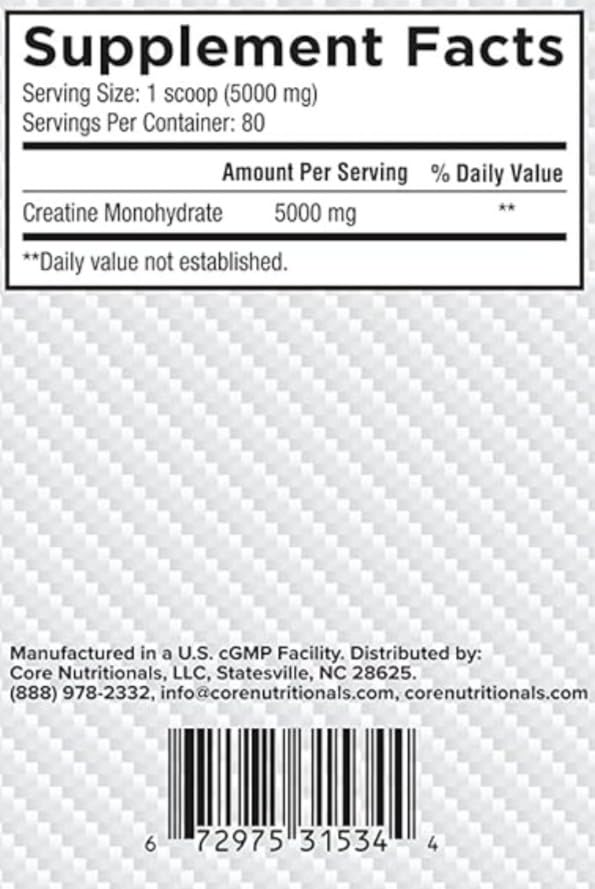 Version 1.0.0 Ingredientes de creatina monohidratada