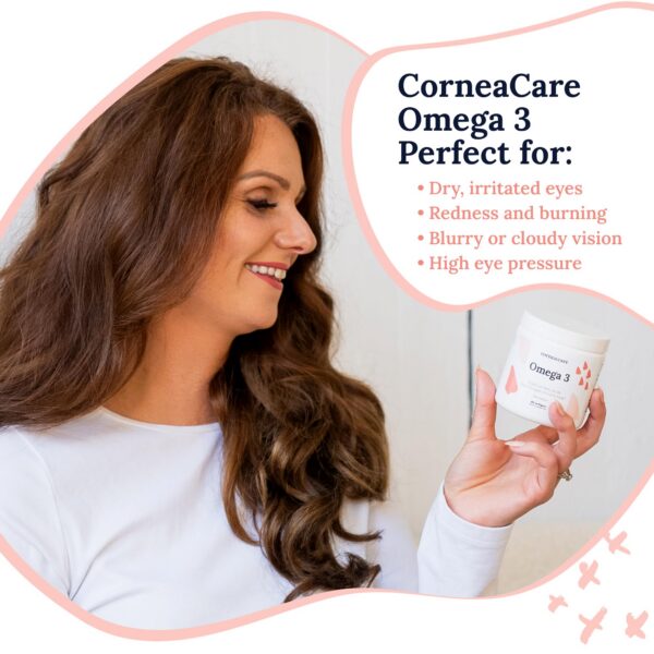 Etiqueta frontal de Omega-3 CorneaCare