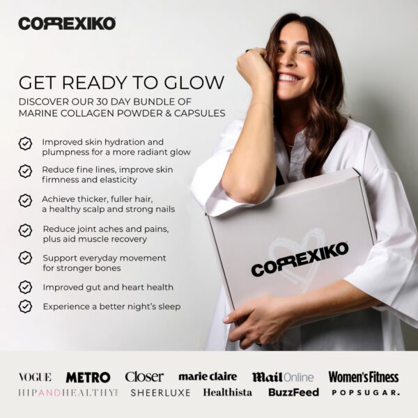 Version 1.0.0 Frasco de cápsulas CORREXIKO Colágeno Marino