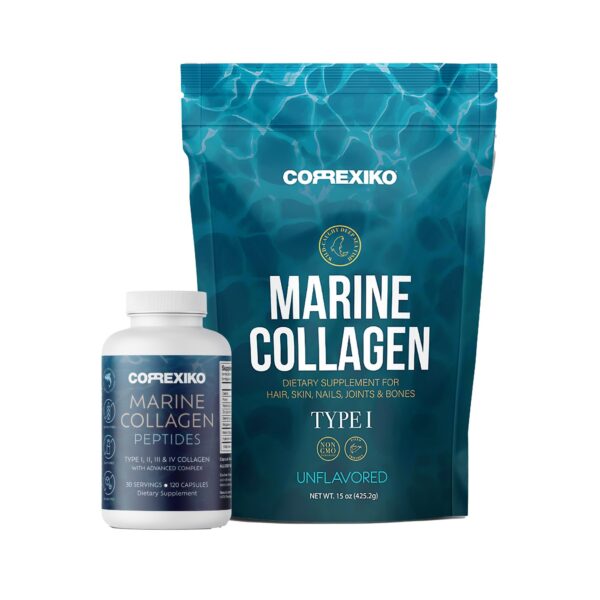 Version 1.0.0 Frontal del paquete CORREXIKO Colágeno Marino