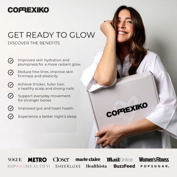 Etiqueta frontal del envase CORREXIKO