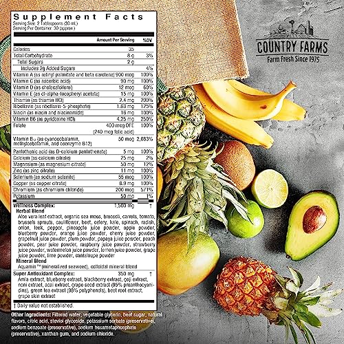 Version 1.0.0 COUNTRY FARMS multivitamínico líquido detalle etiqueta y beneficios
