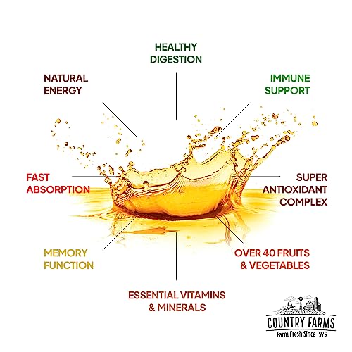 Version 1.0.0 COUNTRY FARMS multivitamínico líquido mostrando el envase