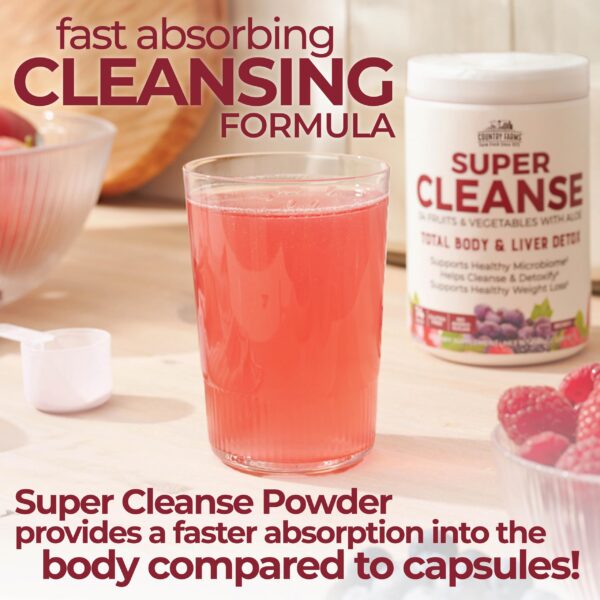 COUNTRY FARMS Super Cleanse polvo con 35 superalimentos y aloe