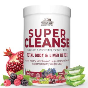 COUNTRY FARMS Super Cleanse polvo detox 34 frutas y verduras