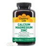Etiqueta frontal de Country Life Calcio Magnesio Zinc