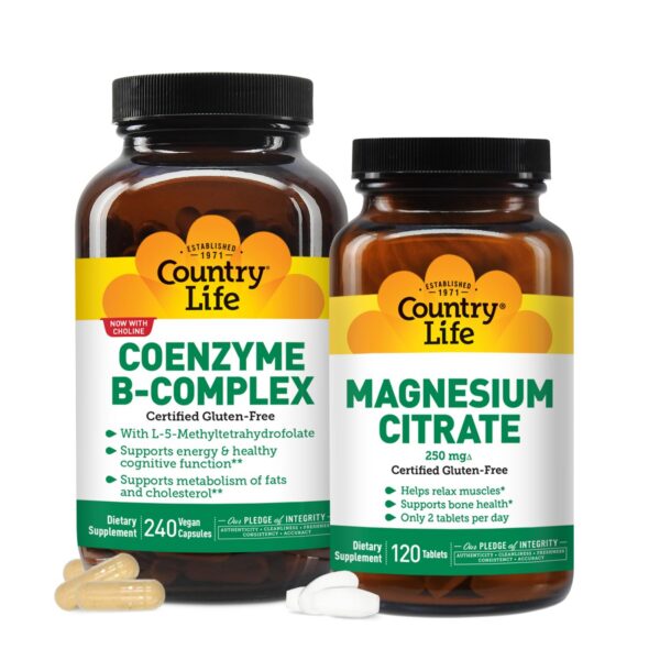 Version 1.0.0 Frente del paquete Country Life Coenzyme B Complex & Magnesium Citrate
