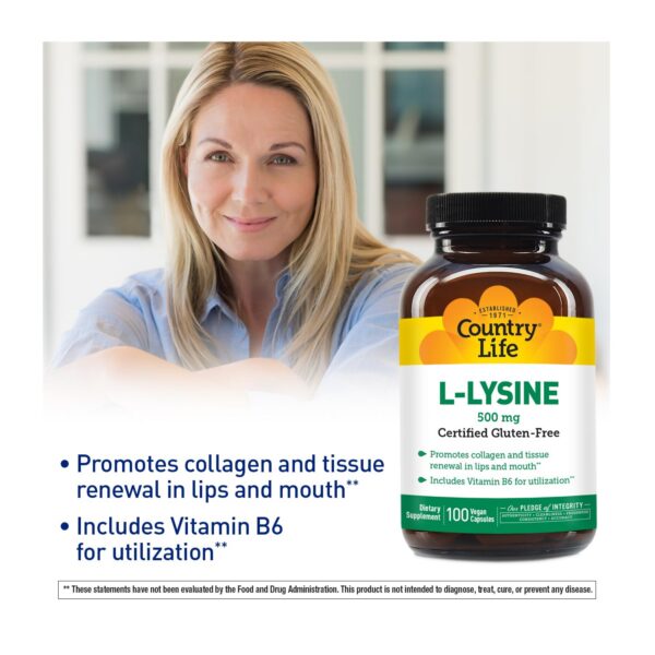 Version 1.0.0 Country Life L-Lysine 500 mg etiqueta frontal
