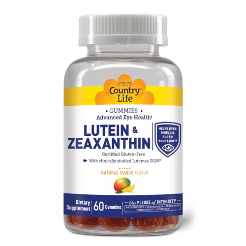 Etiqueta lateral frasco Country Life Lutein Gummies