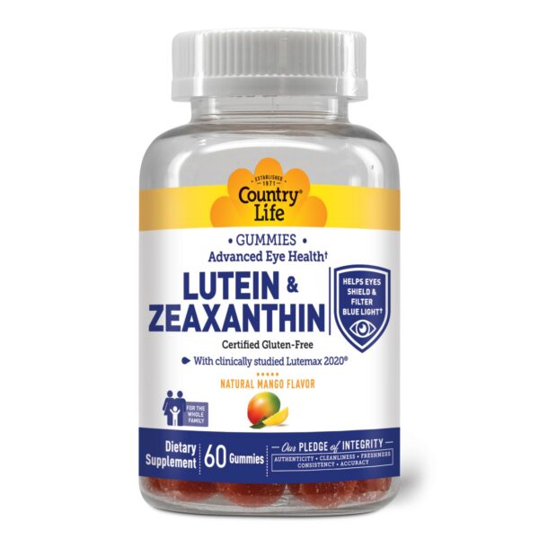 Frente del envase Country Life Lutein Gummies