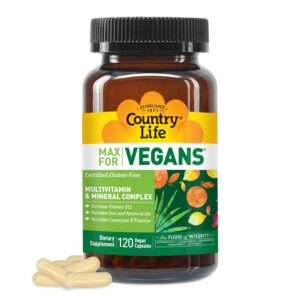 Country Life Max para Veganos - 120 cápsulas veganas