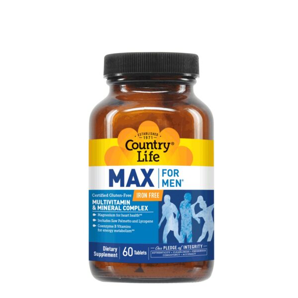 Version 1.0.0 Country Life Max for Men etiqueta trasera