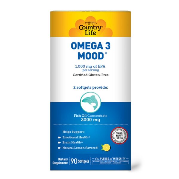 Detalle de etiqueta de Omega 3 Mood