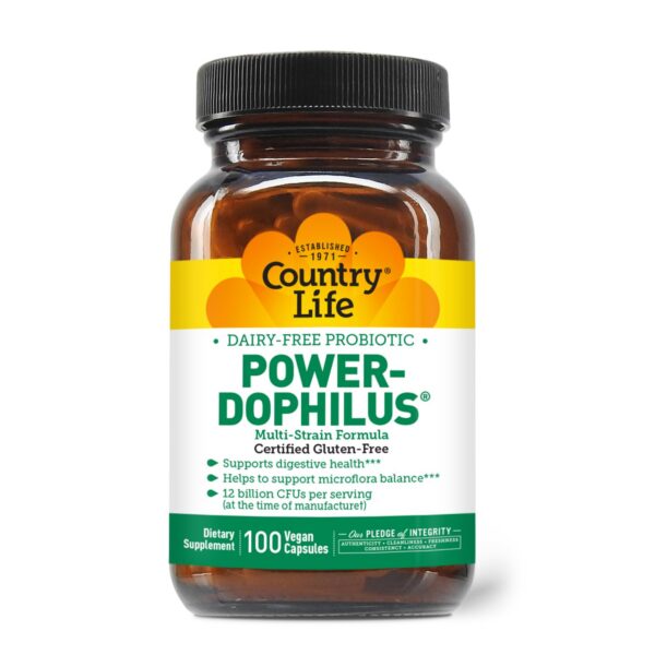 Country Life Power-Dophilus probiótico vegano 12 mil millones UFC