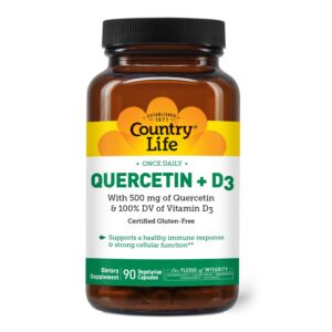 Frasco Country Life Quercetina 500 mg con D3 800 UI
