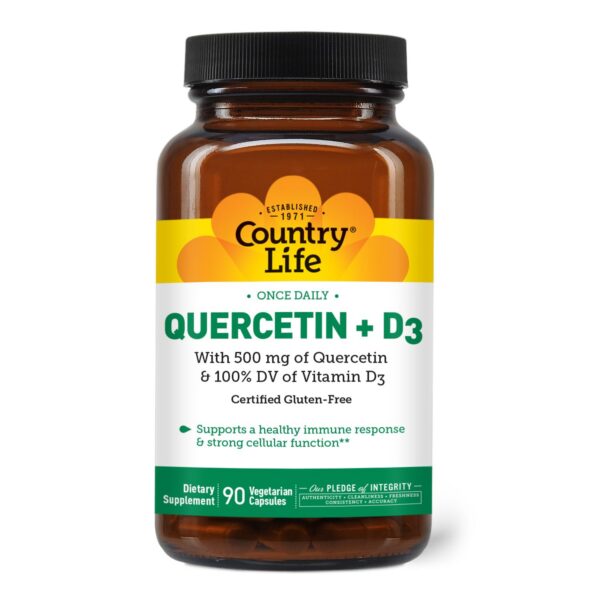 Frasco Country Life Quercetina 500 mg con D3 800 UI
