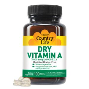 Botella Country Life vitamina A 10,000 IU 100 softgels