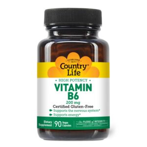 Country Life Vitamina B-6 200 mg frontal